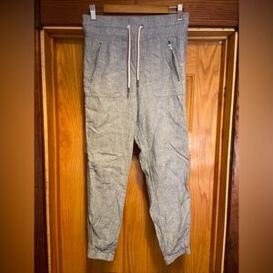 Athleta Cabo Linen Jogger 2 Blue Chambray Ankle Pant